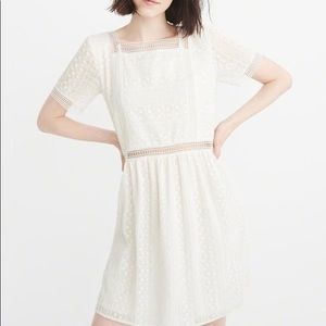 Short Sleeve white lace dress